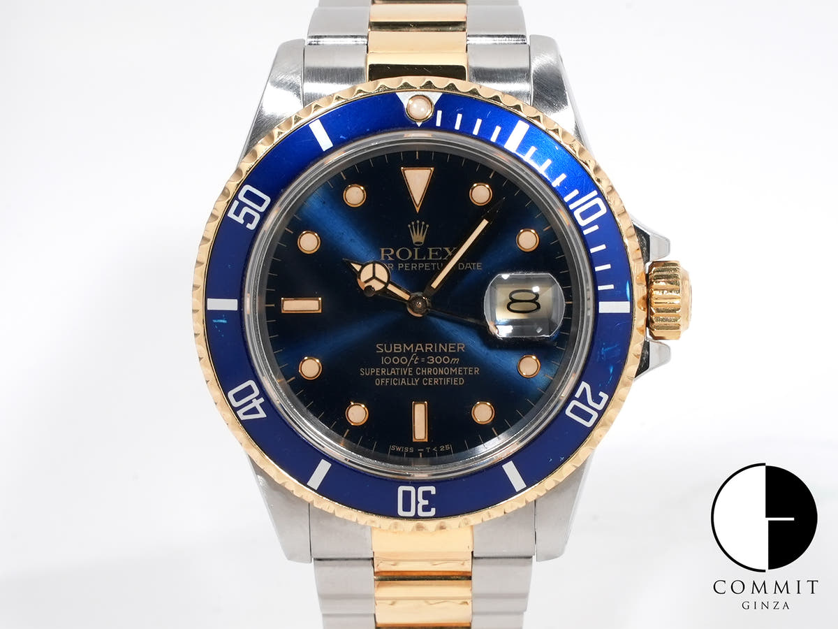 ロレックス サブマリーナー デイト Ref.16803 ステンレススチール/イエローゴールド ブルー文字盤