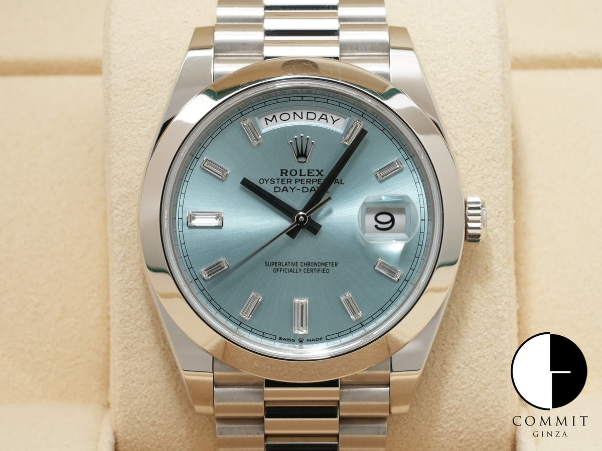 ロレックス デイデイト40 Ref.228206A プラチナ アイスブルー文字盤