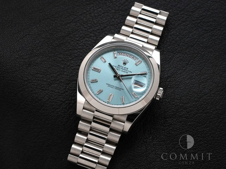 ロレックス デイデイト40 Ref.228206A プラチナ アイスブルー文字盤