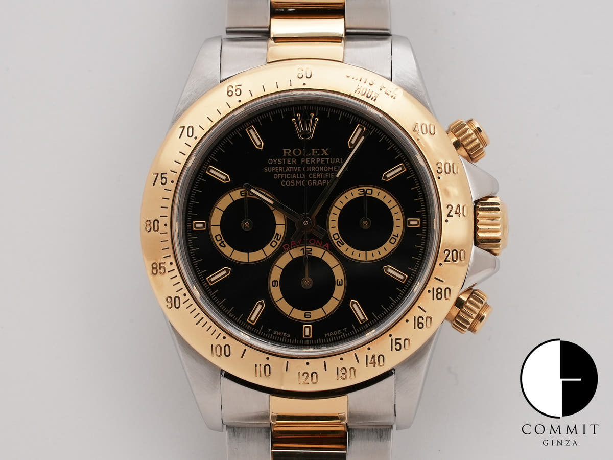 ロレックス デイトナ エルプリメロ Ref.16523 ステンレススチール/イエローゴールド ブラック文字盤 中古 9kjmoeap