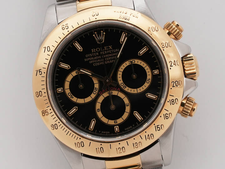 ロレックス デイトナ エルプリメロ Ref.16523 ステンレススチール/イエローゴールド ブラック文字盤 中古 9kjmoeap