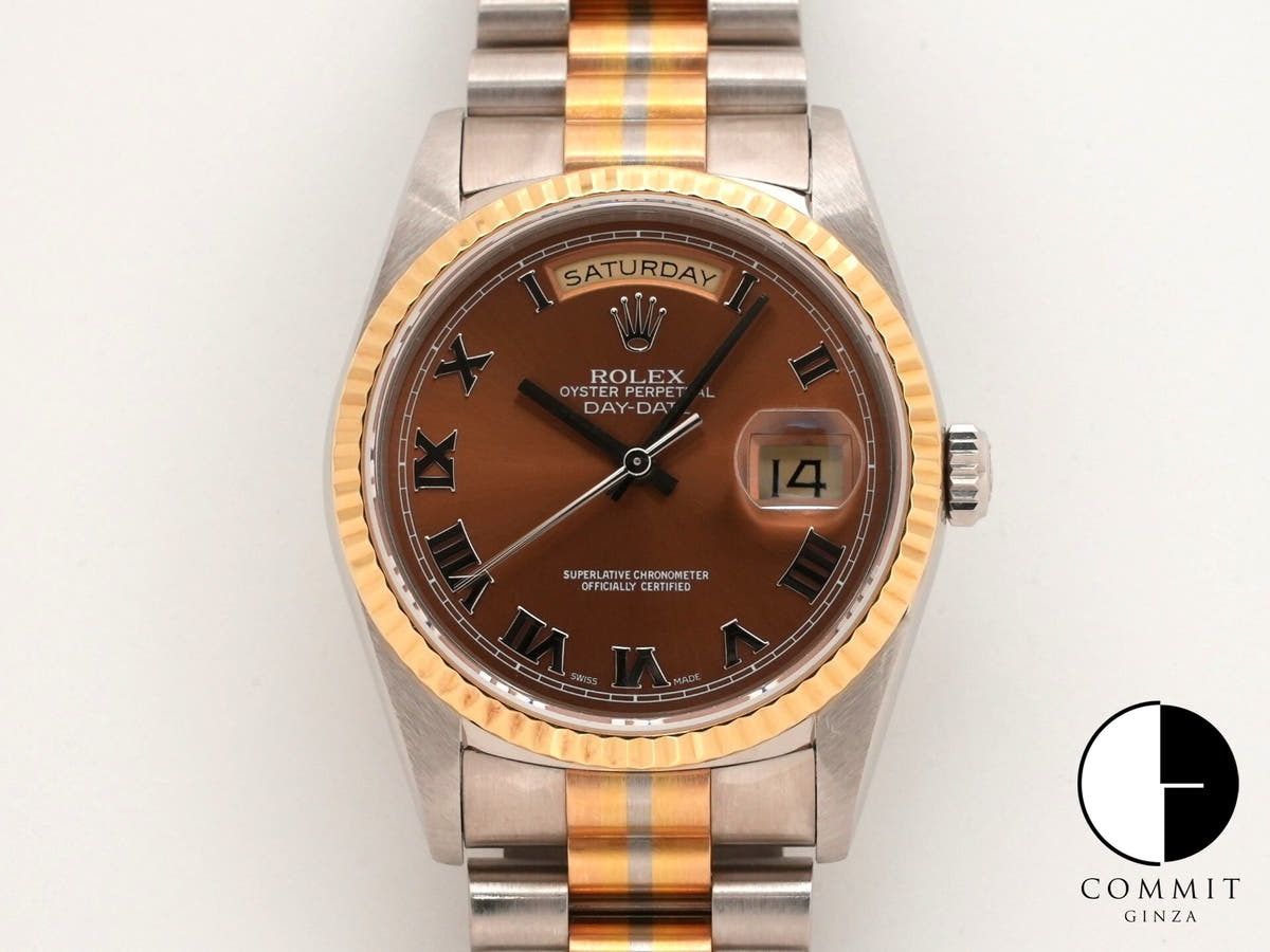 ロレックス デイデイト トリドール Ref.18239BIC ホワイトゴールド/ローズゴールド/イエローゴールド ハバナ ローマン文字盤