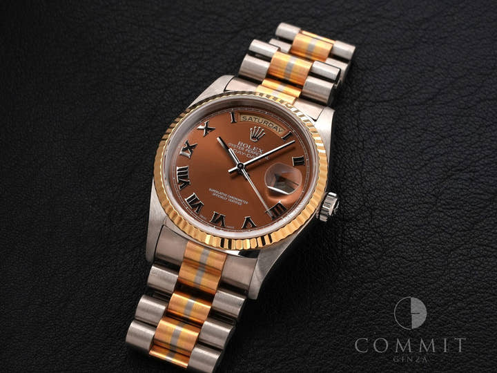ロレックス デイデイト トリドール Ref.18239BIC ホワイトゴールド/ローズゴールド/イエローゴールド ハバナ ローマン文字盤
