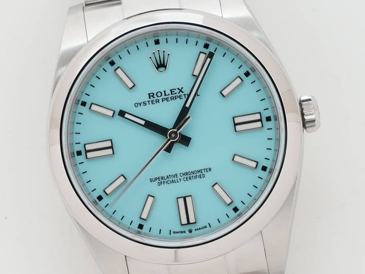 ロレックス オイスターパーペチュアル41 Ref.124300 ステンレススチール ターコイズ文字盤