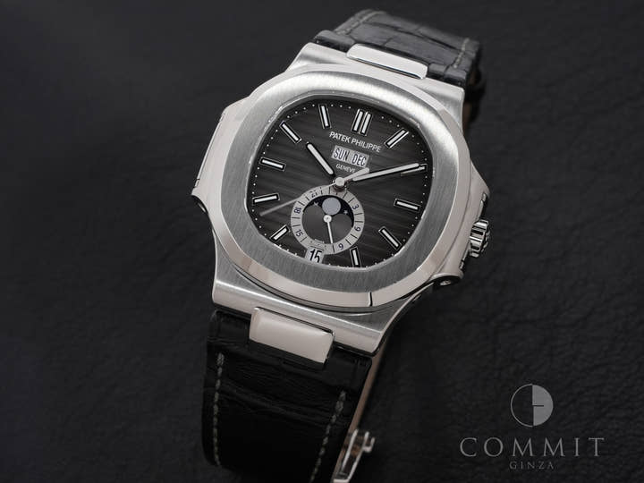 パテックフィリップ ノーチラス アニュアルカレンダー ムーンフェイズ Ref.5726A-001 ステンレススチール ブラック文字盤