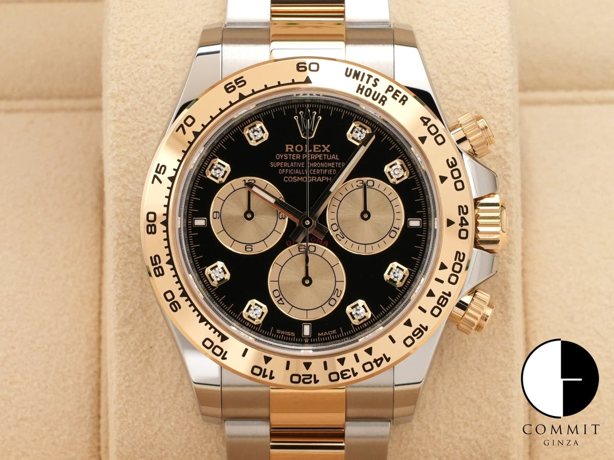 ロレックス デイトナ Ref.126503G ステンレススチール/イエローゴールド ブラックxゴールデンx8Pダイヤ文字盤