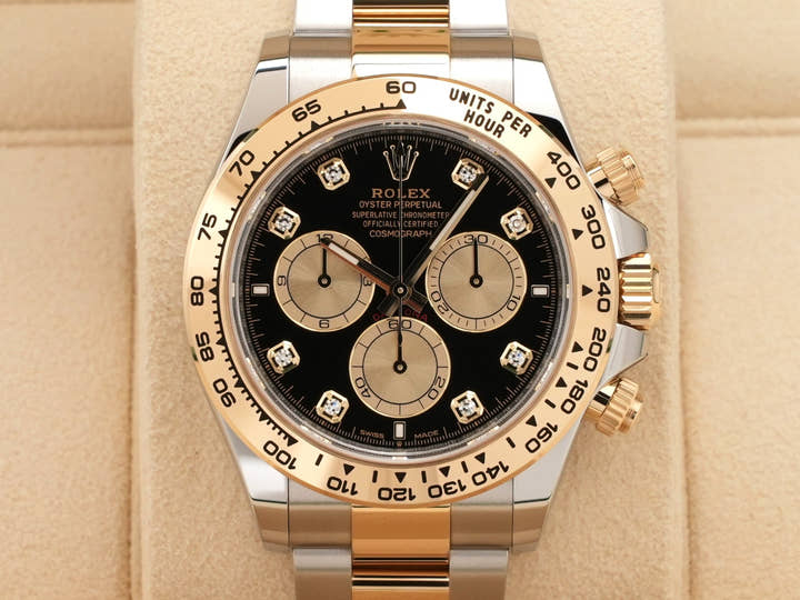 ロレックス デイトナ Ref.126503G ステンレススチール/イエローゴールド ブラックxゴールデンx8Pダイヤ文字盤