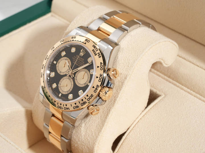 ロレックス デイトナ Ref.126503G ステンレススチール/イエローゴールド ブラックxゴールデンx8Pダイヤ文字盤