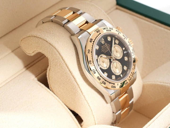 ロレックス デイトナ Ref.126503G ステンレススチール/イエローゴールド ブラックxゴールデンx8Pダイヤ文字盤