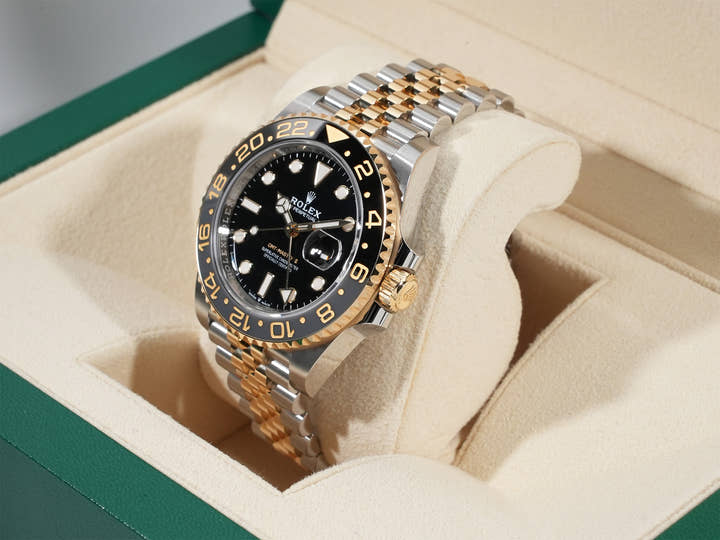 Rolex GMT-Master II Ref. 126713GRNR Stainless Steel/Yellow Gold Black Dial Jubilee Bracelet