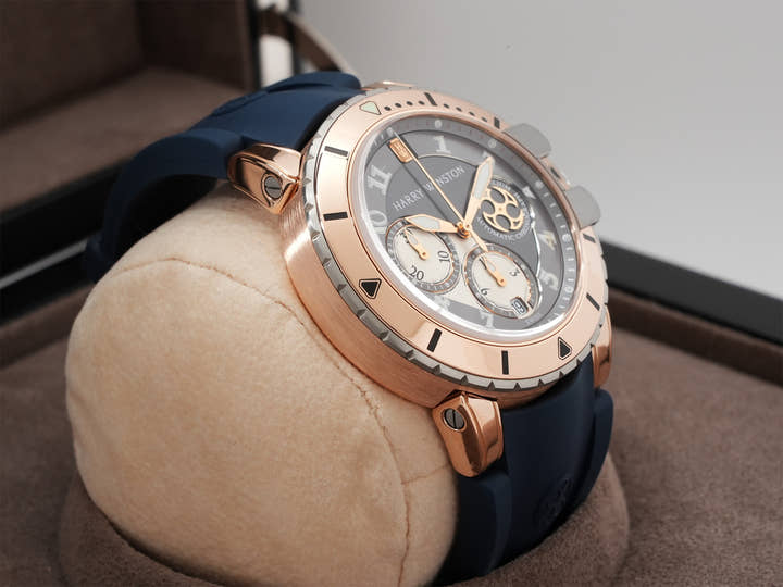 ハリーウィンストン オーシャンダイバー クロノグラフ Ref.410MCA44RZCA グレー文字盤 中古 4nf36ewj