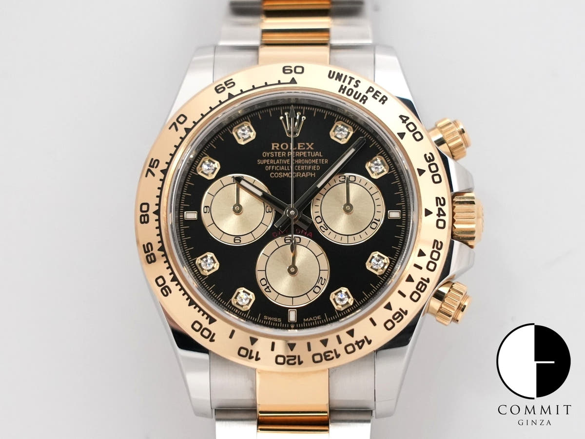 ロレックス デイトナ Ref.126503G ステンレススチール/イエローゴールド ブラックxゴールデンx8Pダイヤ文字盤