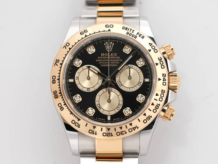 ロレックス デイトナ Ref.126503G ステンレススチール/イエローゴールド ブラックxゴールデンx8Pダイヤ文字盤