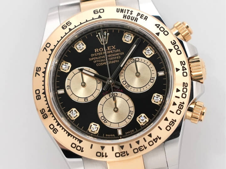 ロレックス デイトナ Ref.126503G ステンレススチール/イエローゴールド ブラックxゴールデンx8Pダイヤ文字盤