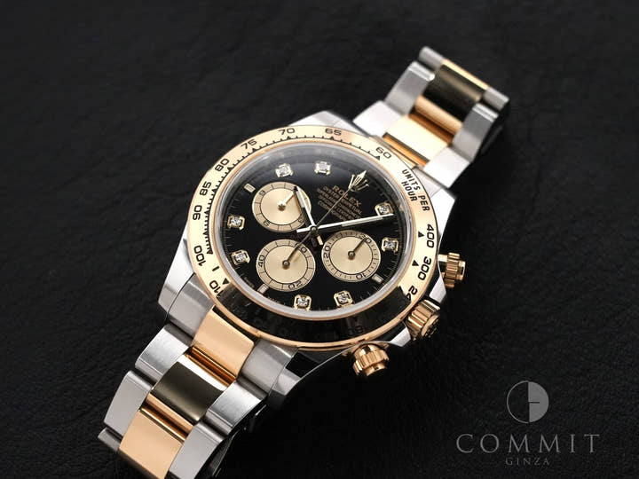 ロレックス デイトナ Ref.126503G ステンレススチール/イエローゴールド ブラックxゴールデンx8Pダイヤ文字盤