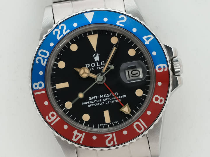 ロレックス GMTマスター Ref.1675 ステンレススチール ブラック文字盤 オイスターブレスレット