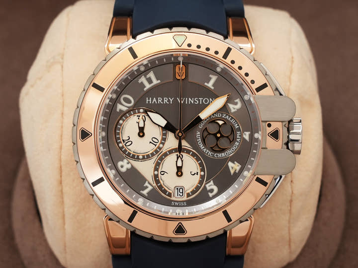 ハリーウィンストン オーシャンダイバー クロノグラフ Ref.410MCA44RZCA グレー文字盤 中古 4nf36ewj