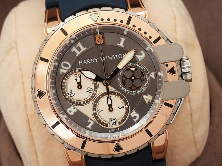 ハリーウィンストン オーシャンダイバー クロノグラフ Ref.410MCA44RZCA グレー文字盤 中古 4nf36ewj