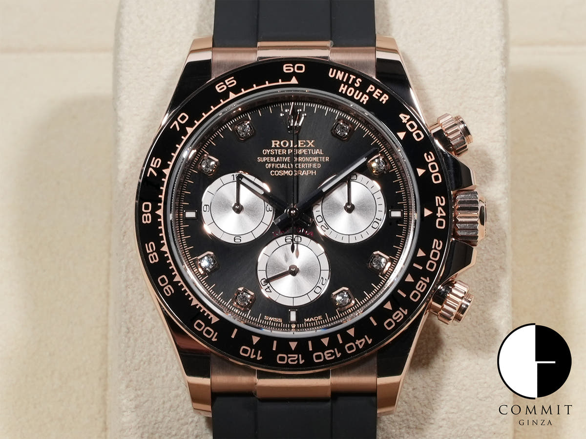 Rolex Daytona Ref. 126515LN Everose Gold Bright Black x Sandstone x 8P Diamond Dial
