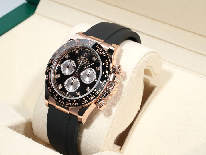 Rolex Daytona Ref. 126515LN Everose Gold Bright Black x Sandstone x 8P Diamond Dial