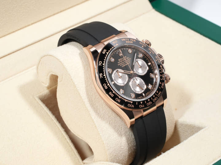 Rolex Daytona Ref. 126515LN Everose Gold Bright Black x Sandstone x 8P Diamond Dial