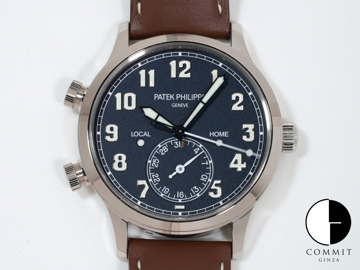 パテックフィリップ カラトラバ パイロット トラベルタイム Ref.5524G-001 ホワイトゴールド ブルー文字盤