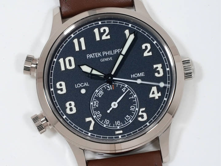 パテックフィリップ カラトラバ パイロット トラベルタイム Ref.5524G-001 ホワイトゴールド ブルー文字盤