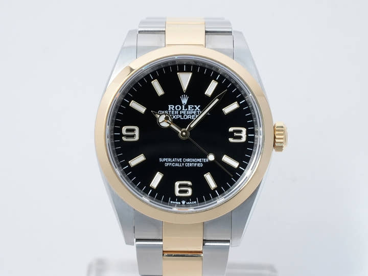 ロレックス エクスプローラー36 Ref.124273 ステンレススチール/イエローゴールド ブラック文字盤