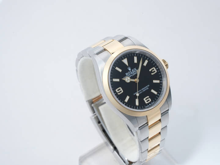 ロレックス エクスプローラー36 Ref.124273 ステンレススチール/イエローゴールド ブラック文字盤