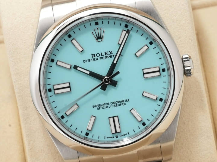 ロレックス オイスターパーペチュアル41 Ref.124300 ステンレススチール ターコイズ文字盤