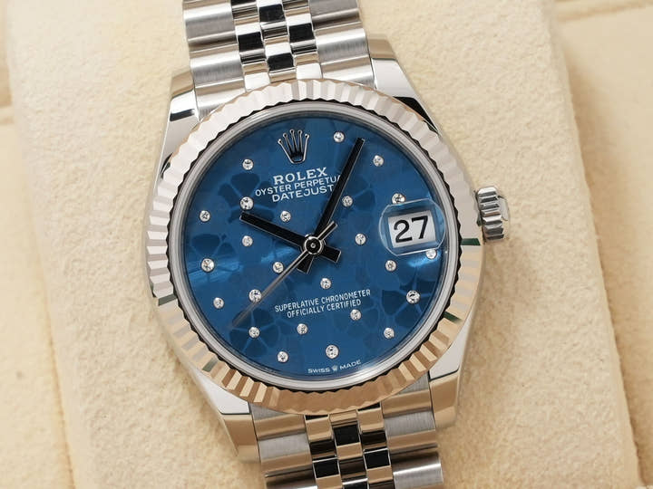 ロレックス デイトジャスト31 Ref.278274 ステンレススチール/ホワイトゴールド フローラルモチーフ文字盤 ジュビリーブレスレット