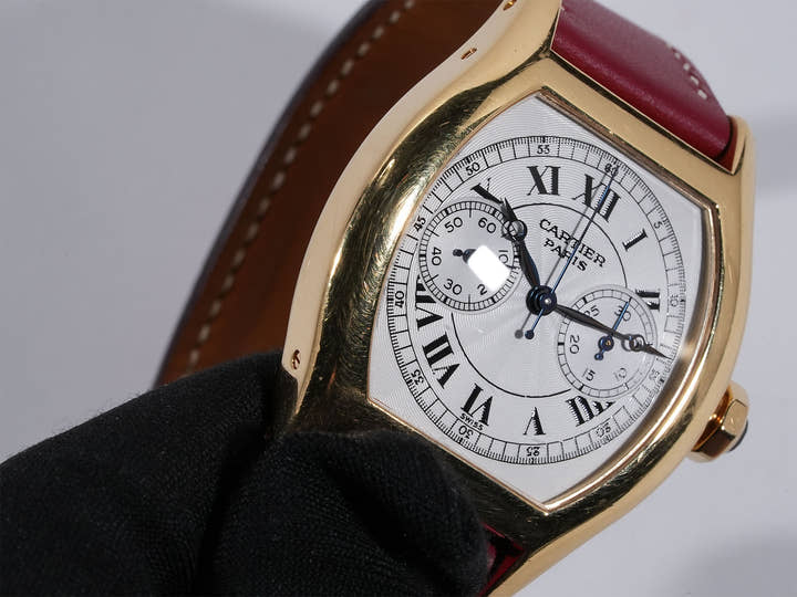 カルティエ トーチュ ワンプッシュクロノグラフ Ref.2356 ホワイト文字盤 中古 q66kfm45