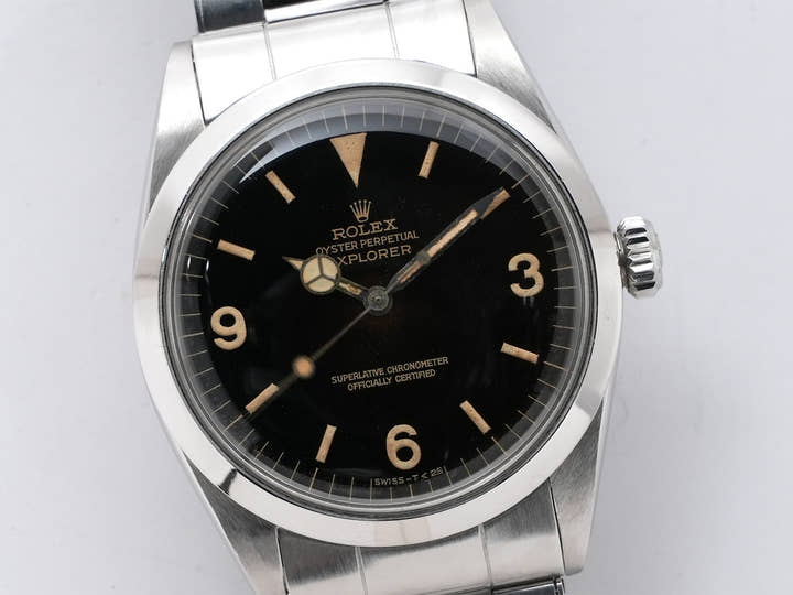 ロレックス エクスプローラーI Ref.1016M ステンレススチール トロピカル文字盤