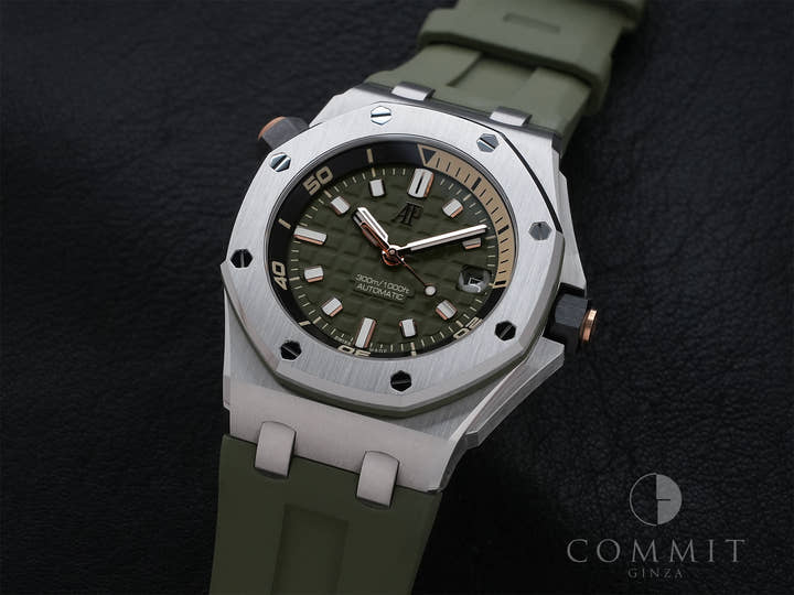 Audemars Piguet Royal Oak Offshore Diver Ref. 15720ST.OO.A052CA.01 Stainless Steel Khaki Green Dial