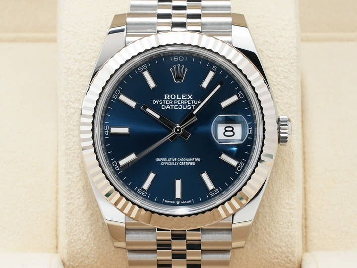 Rolex Datejust 41 Ref. 126334 Stainless Steel/White Gold Bright Blue Dial Jubilee Bracelet