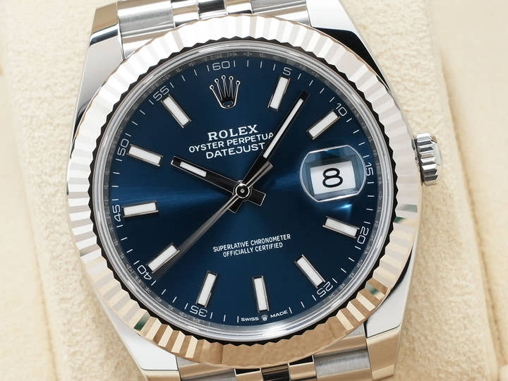 Rolex Datejust 41 Ref. 126334 Stainless Steel/White Gold Bright Blue Dial Jubilee Bracelet