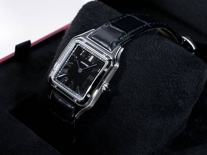 Cartier Santos-Dumont LM Ref.WSSA0046 Black Dial Unused qjct7x3f