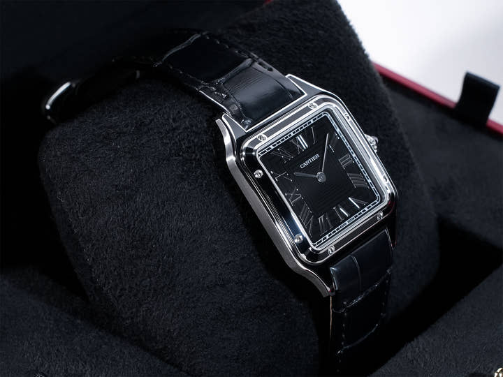 Cartier Santos-Dumont LM Ref.WSSA0046 Black Dial Unused qjct7x3f