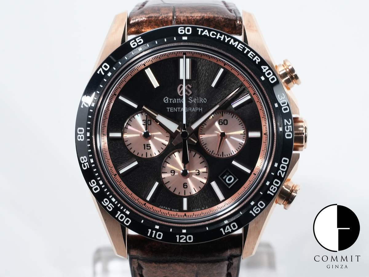 グランドセイコー エボリューション 9 コレクション メカニカルクロノグラフ テンタグラフ Ref.SLGC002 ブラック/ピンク文字盤 中古 b94btccz