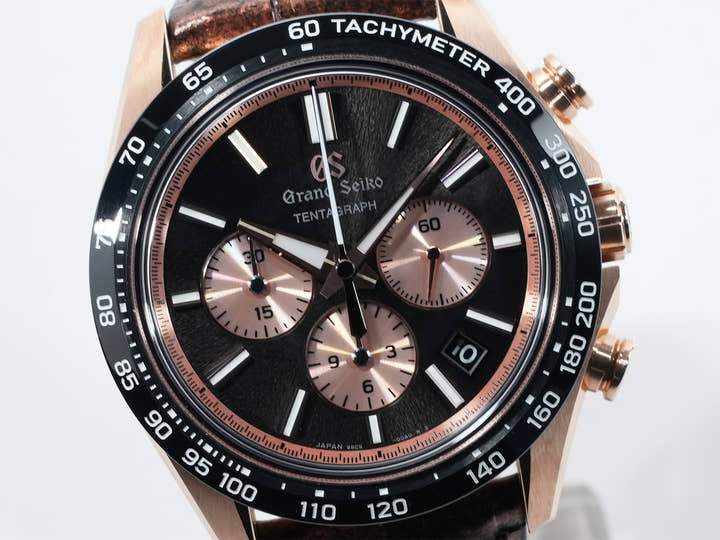 グランドセイコー エボリューション 9 コレクション メカニカルクロノグラフ テンタグラフ Ref.SLGC002 ブラック/ピンク文字盤 中古 b94btccz