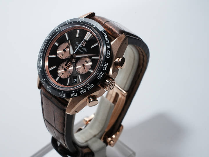 グランドセイコー エボリューション 9 コレクション メカニカルクロノグラフ テンタグラフ Ref.SLGC002 ブラック/ピンク文字盤 中古 b94btccz