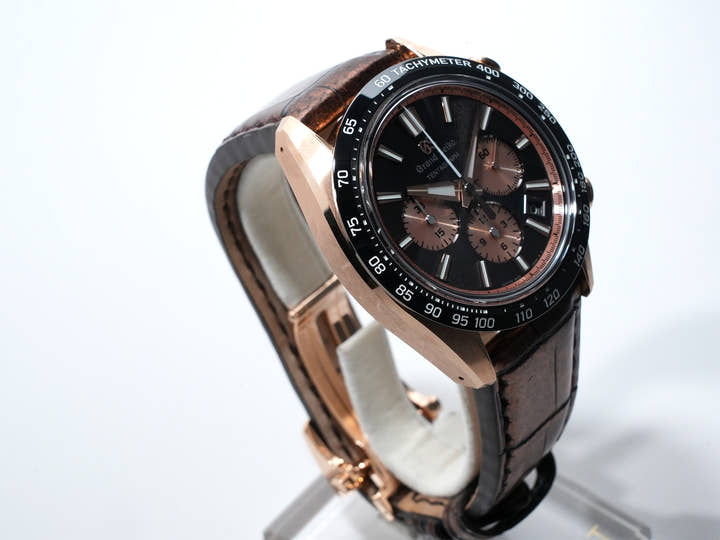 グランドセイコー エボリューション 9 コレクション メカニカルクロノグラフ テンタグラフ Ref.SLGC002 ブラック/ピンク文字盤 中古 b94btccz