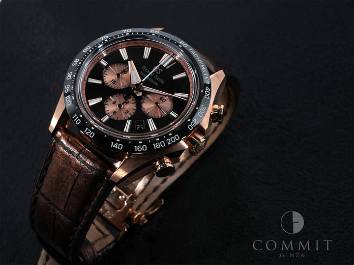 グランドセイコー エボリューション 9 コレクション メカニカルクロノグラフ テンタグラフ Ref.SLGC002 ブラック/ピンク文字盤 中古 b94btccz