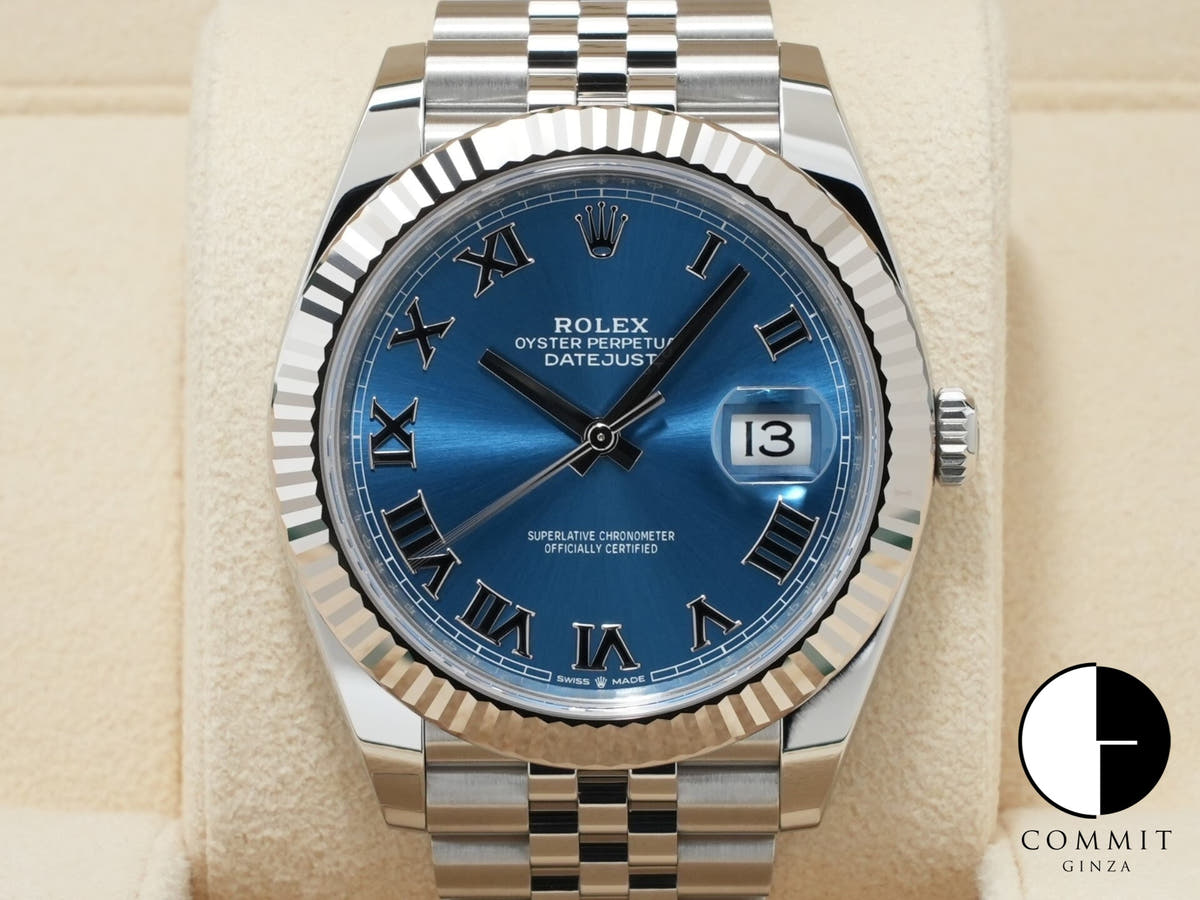 Rolex Datejust 41 Ref. 126334 Stainless Steel/White Gold Azurro Blue Dial Jubilee Bracelet