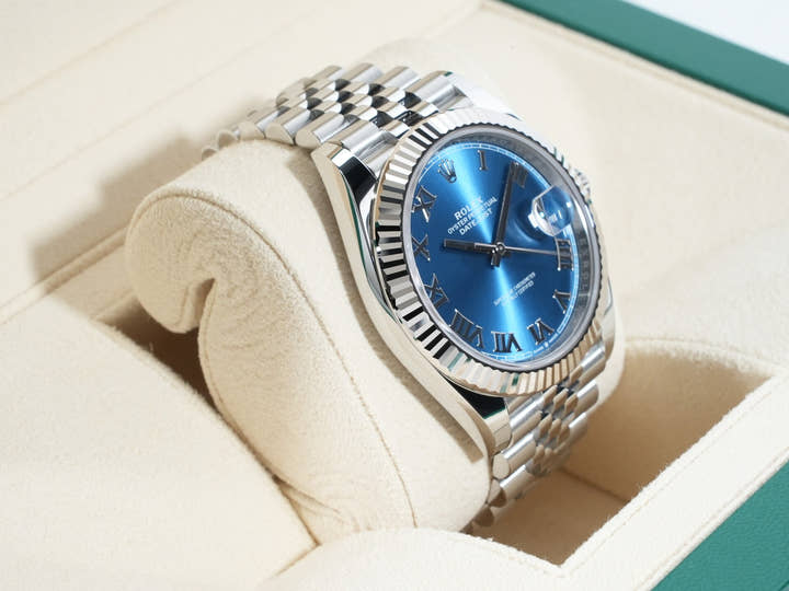 Rolex Datejust 41 Ref. 126334 Stainless Steel/White Gold Azurro Blue Dial Jubilee Bracelet