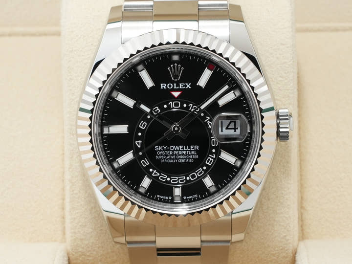 ロレックス スカイドゥエラー Ref.336934 ステンレススチール/ホワイトゴールド ブラック文字盤 オイスターブレスレット
