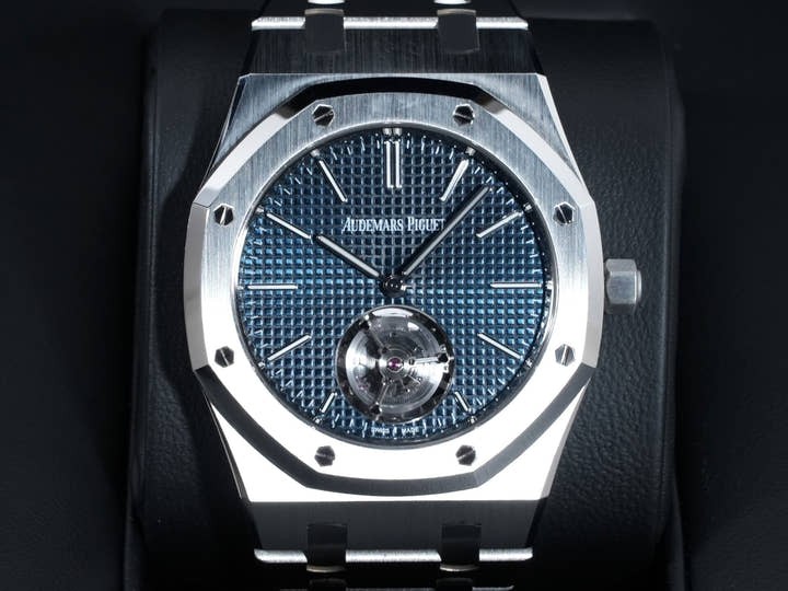 Audemars Piguet Royal Oak Flying Tourbillon Extra Thin (RD#3) 50th Anniversary Ref. 26670ST.OO.1240ST.01 Stainless Steel Blue Dial
