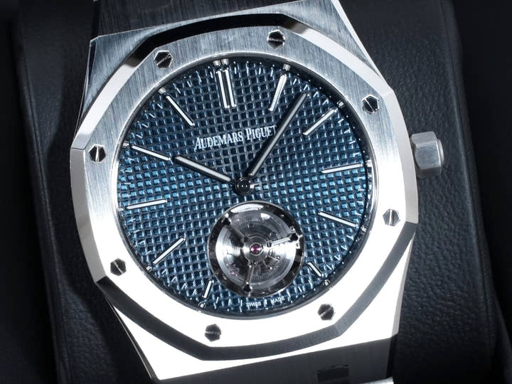 Audemars Piguet Royal Oak Flying Tourbillon Extra Thin (RD#3) 50th Anniversary Ref. 26670ST.OO.1240ST.01 Stainless Steel Blue Dial