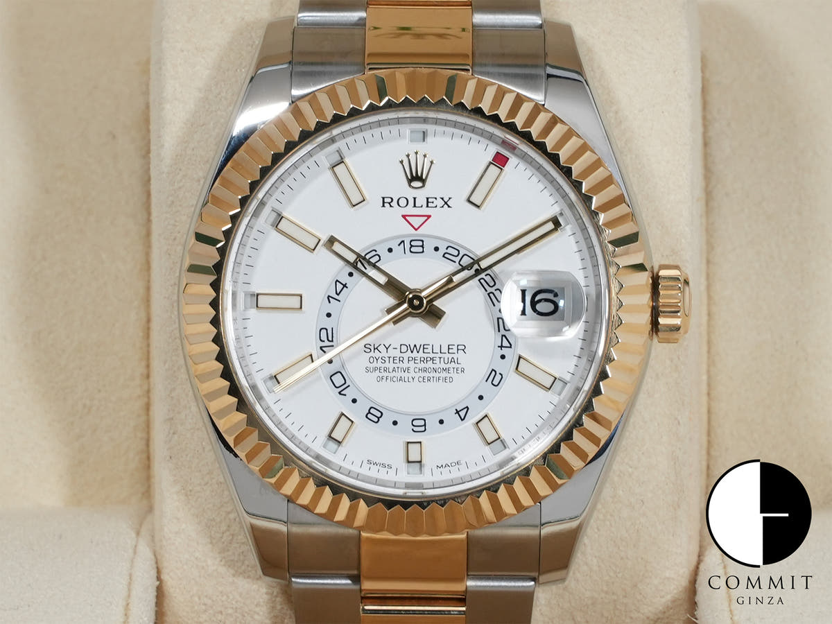 ロレックス スカイドゥエラー Ref.326933 ステンレススチール/イエローゴールド ホワイト文字盤 オイスターブレスレット