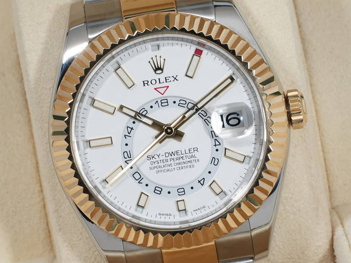 ロレックス スカイドゥエラー Ref.326933 ステンレススチール/イエローゴールド ホワイト文字盤 オイスターブレスレット